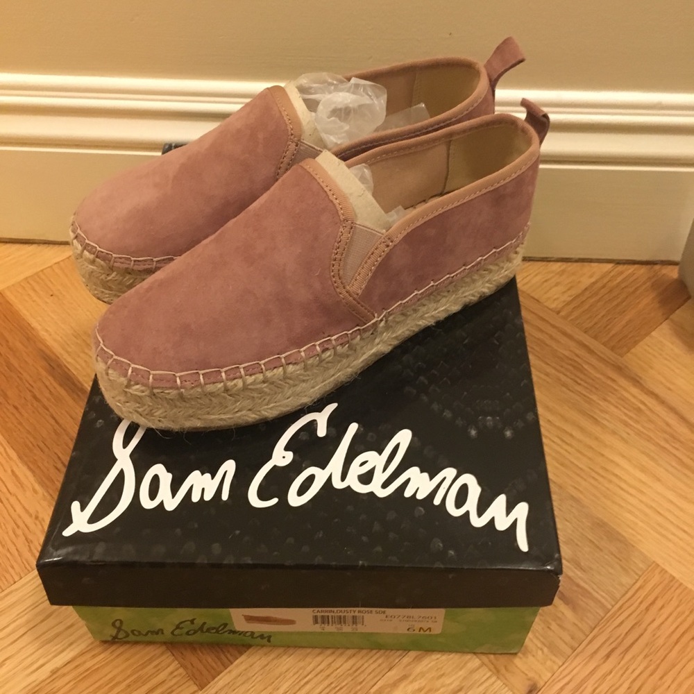 Sam Edelman pink suede espadrilles